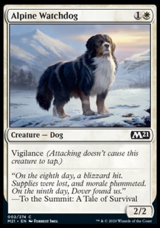 (002) Magic The Gathering Core 2021 Single: Alpine Watchdog Common