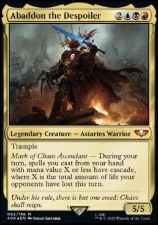 (002) Magic The Gathering Universes Beyond: Warhammer 40000 Single: Abaddon the Despoiler (V.1) Holo Mythic