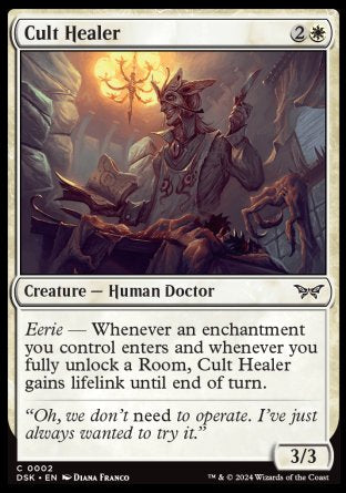 (002) Magic The Gathering Duskmourn: House of Horror Single: Cult Healer Common