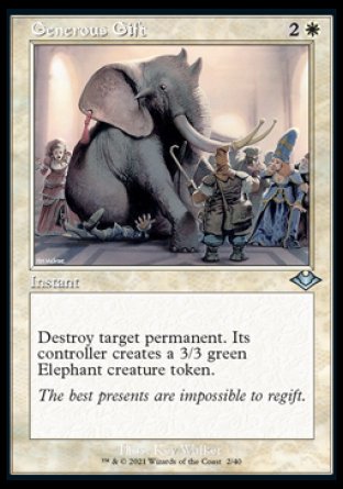 (002) Magic The Gathering Modern Horizons: Retro Frame Cards Single: Generous Gift (V.1) Uncommon