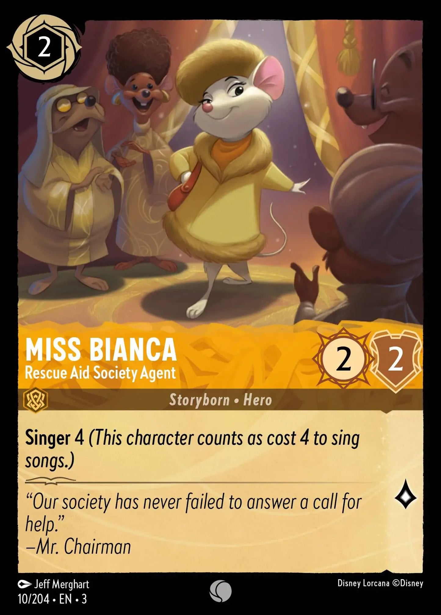 (010) Lorcana Into the Inklands Single: Miss Bianca - International Rescue Aid Society Agent Holo Common