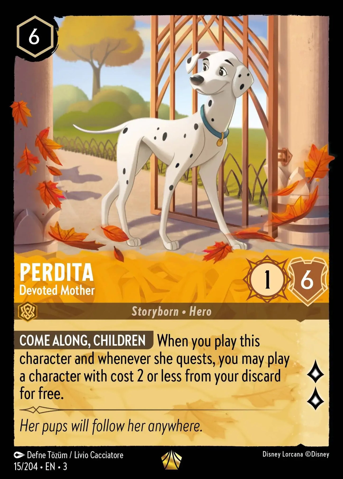 (015) Lorcana Into the Inklands Single: Perdita - Devoted Mother Holo Legendary