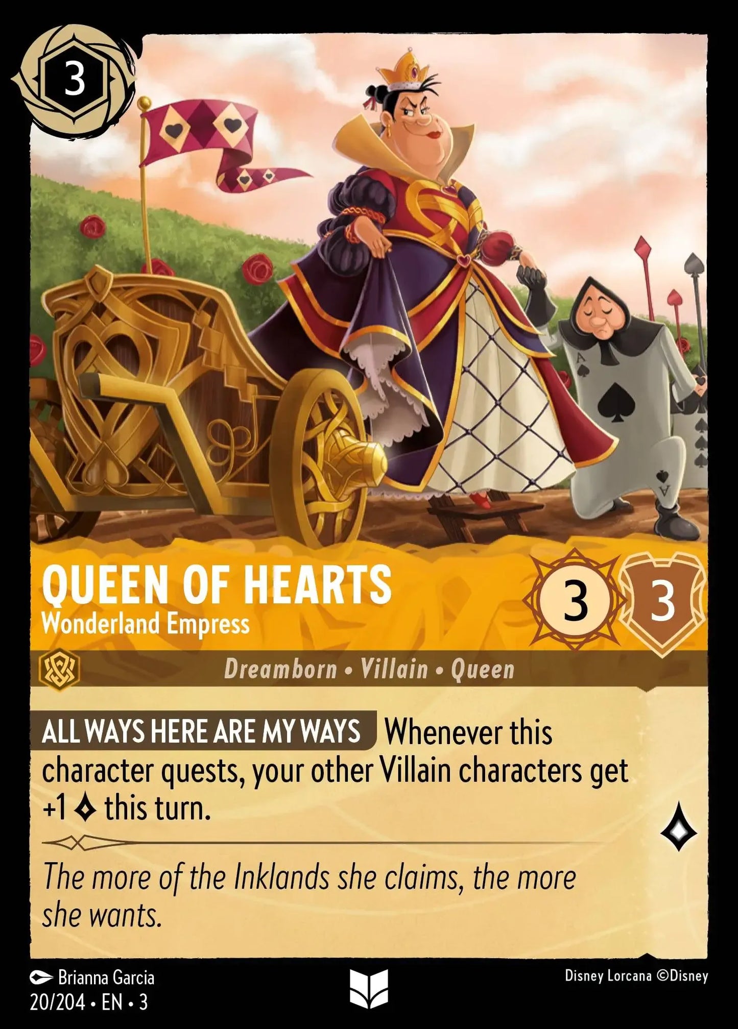 (020) Lorcana Into the Inklands Single: Queen of Hearts - Wonderland Empress Uncommon
