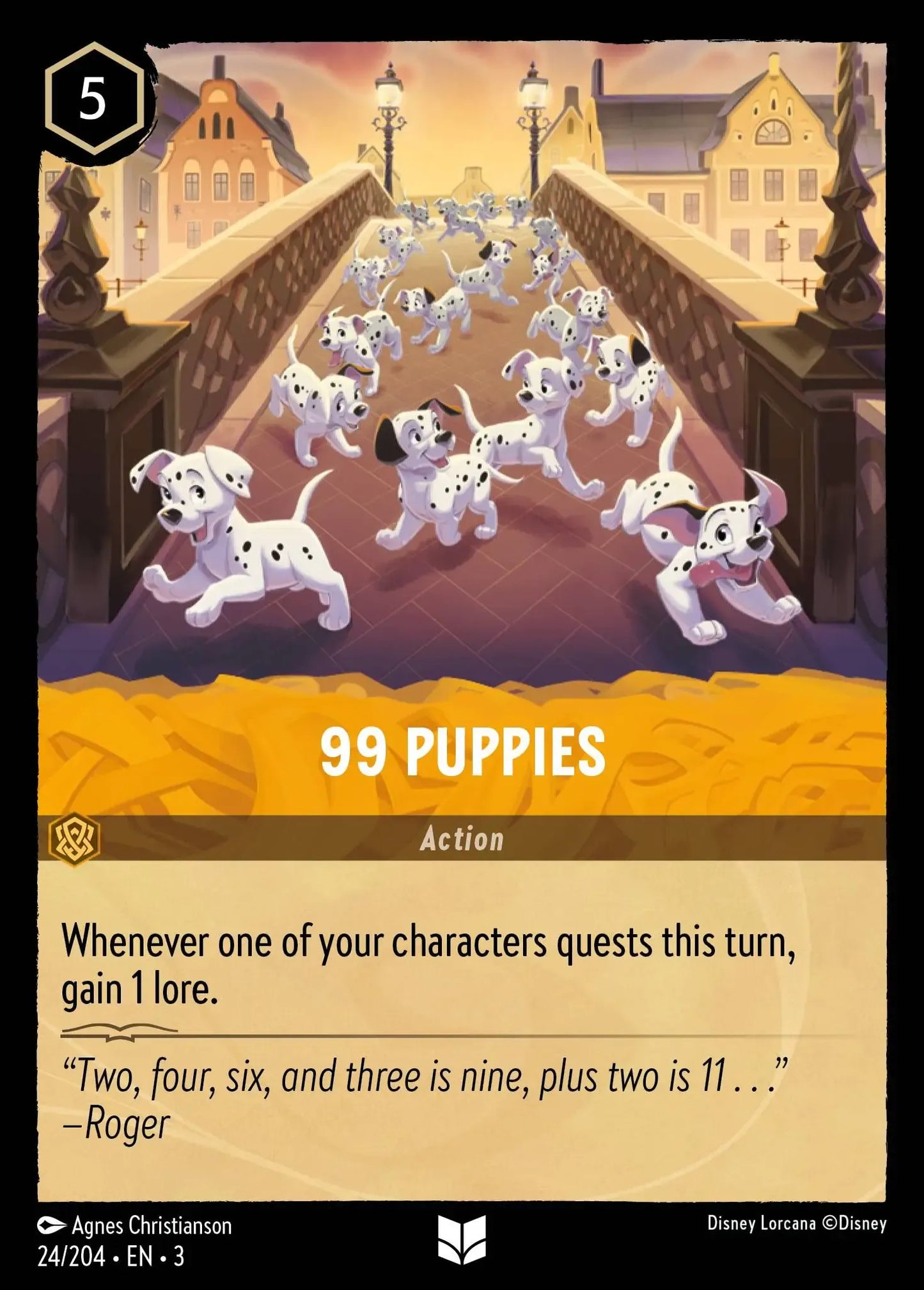 (024) Lorcana Into the Inklands Single: 99 Puppies Holo Uncommon