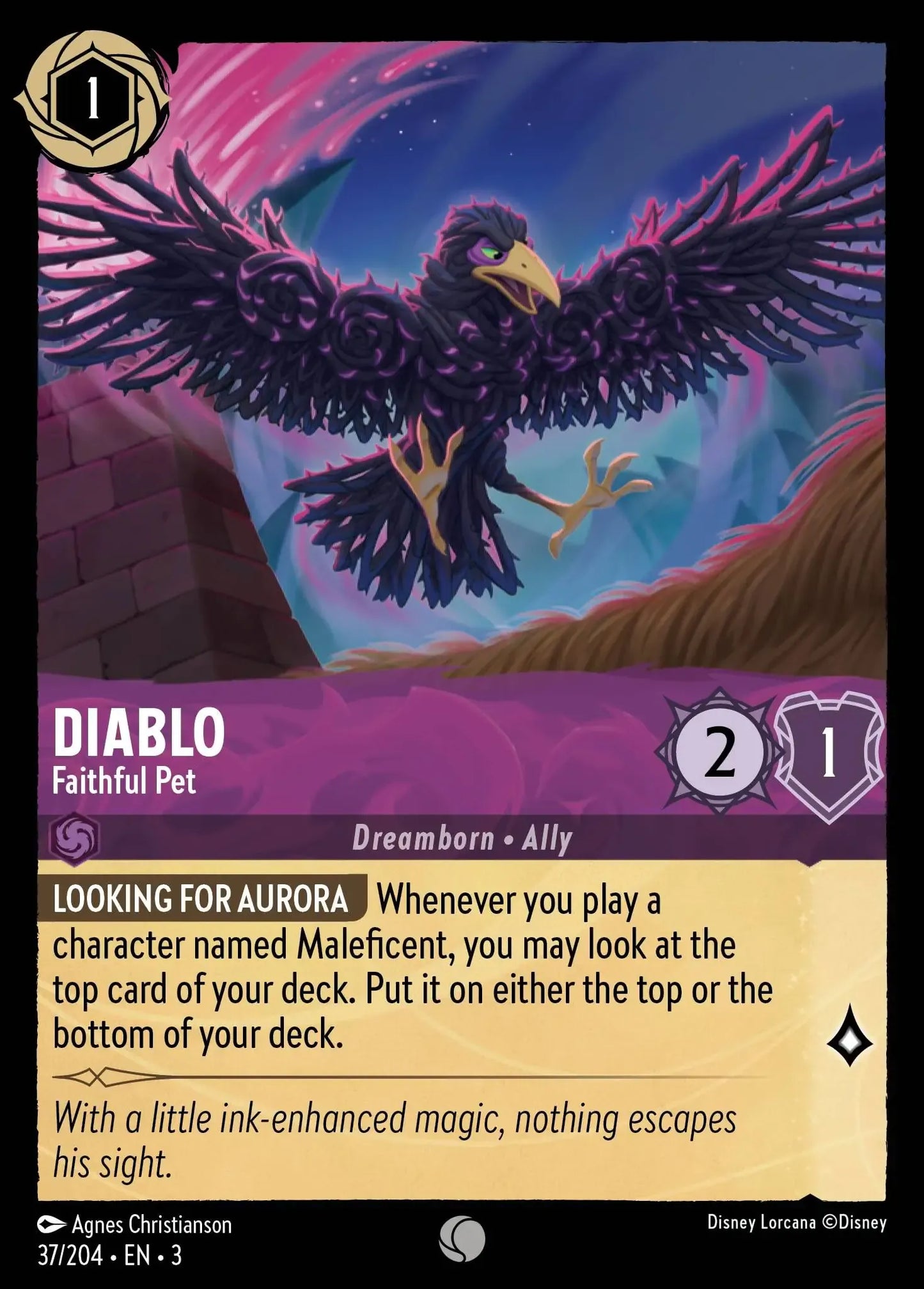 (037) Lorcana Into the Inklands Single: Diablo - Faithful Pet Common