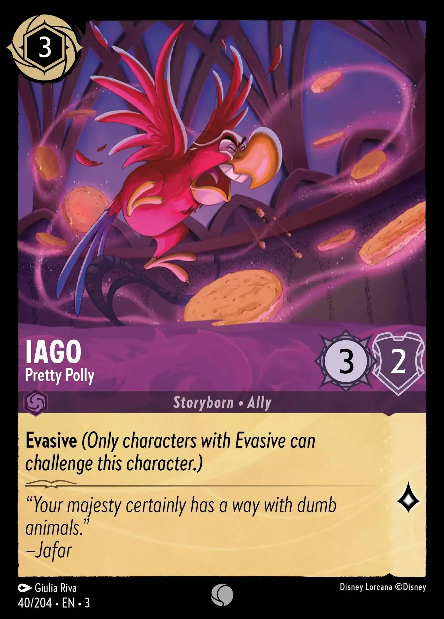 (040) Lorcana Into the Inklands Single: Iago - Pretty Polly Common