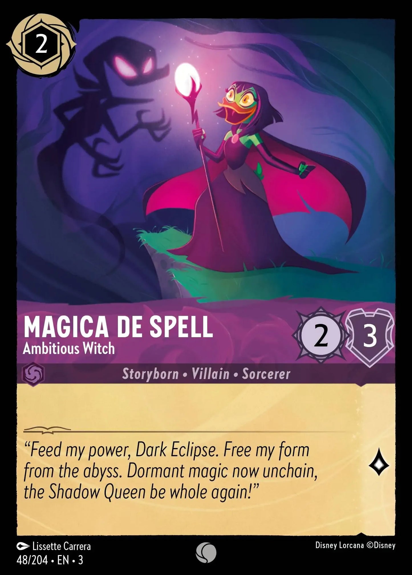 (048) Lorcana Into the Inklands Single: Magica De Spell - Ambitious Witch Holo Common