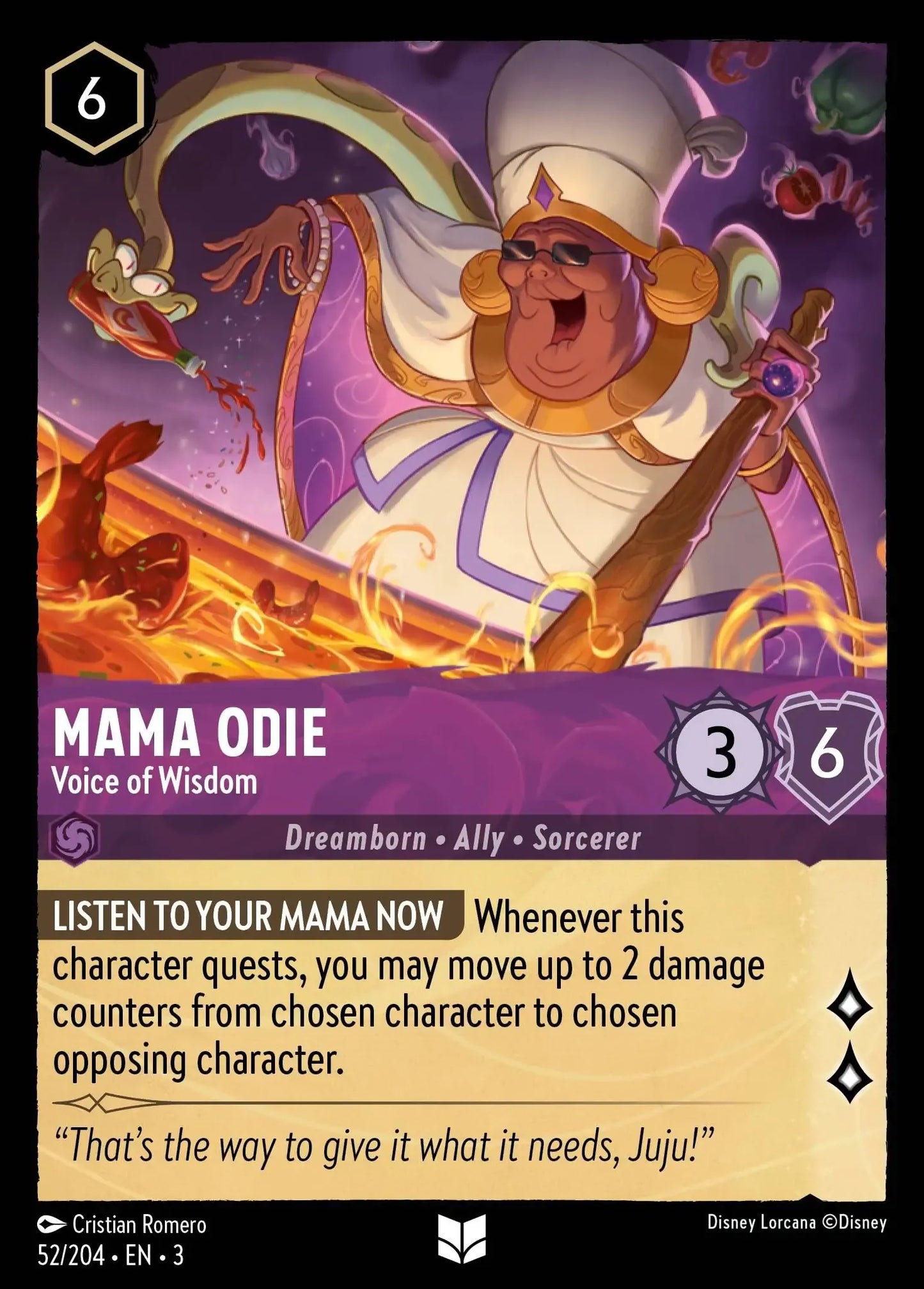 (052) Lorcana Into the Inklands Single: Mama Odie - Voice of Wisdom Holo Uncommon