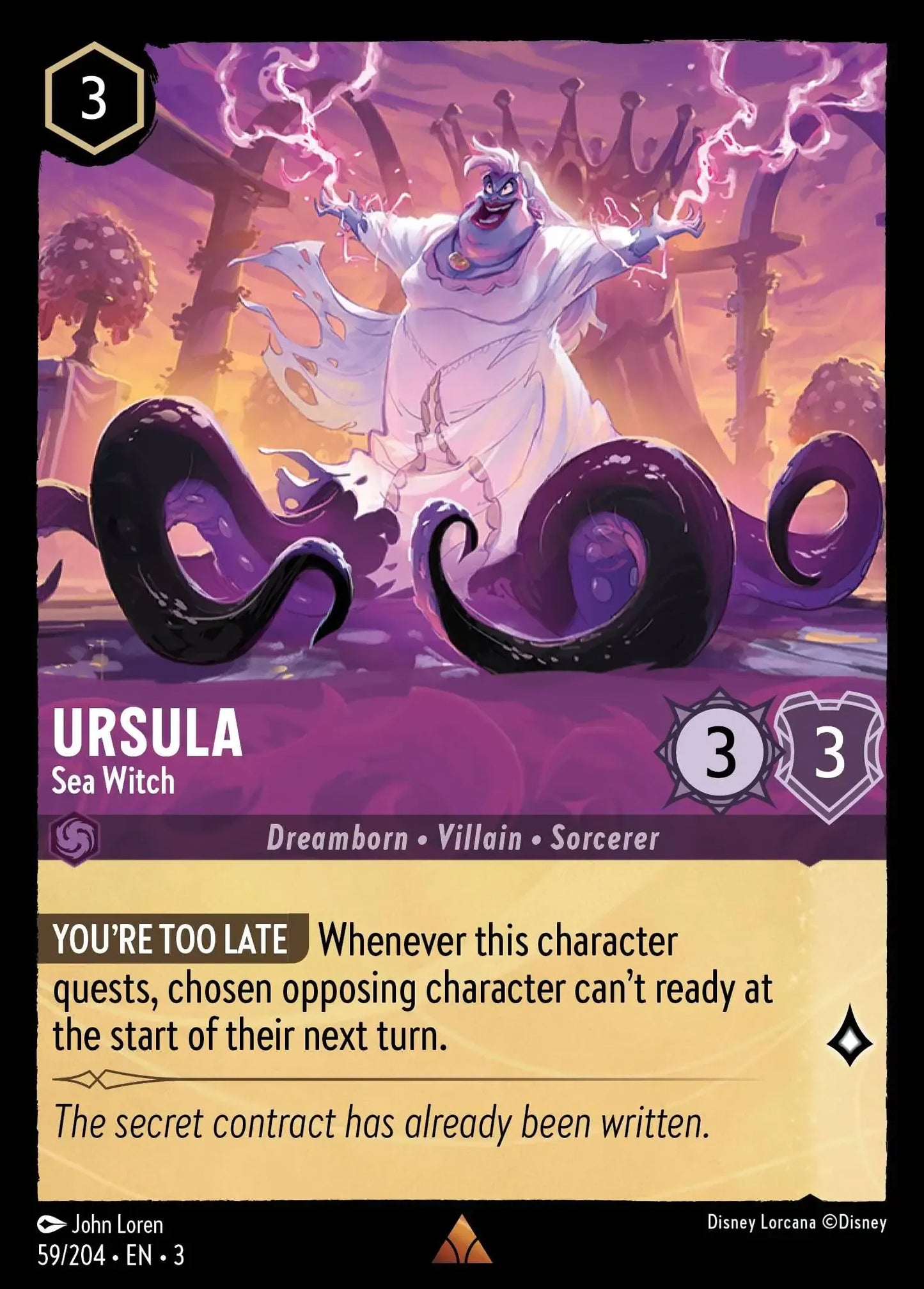 (059) Lorcana Into the Inklands Single: Ursula - Sea Witch Holo Rare