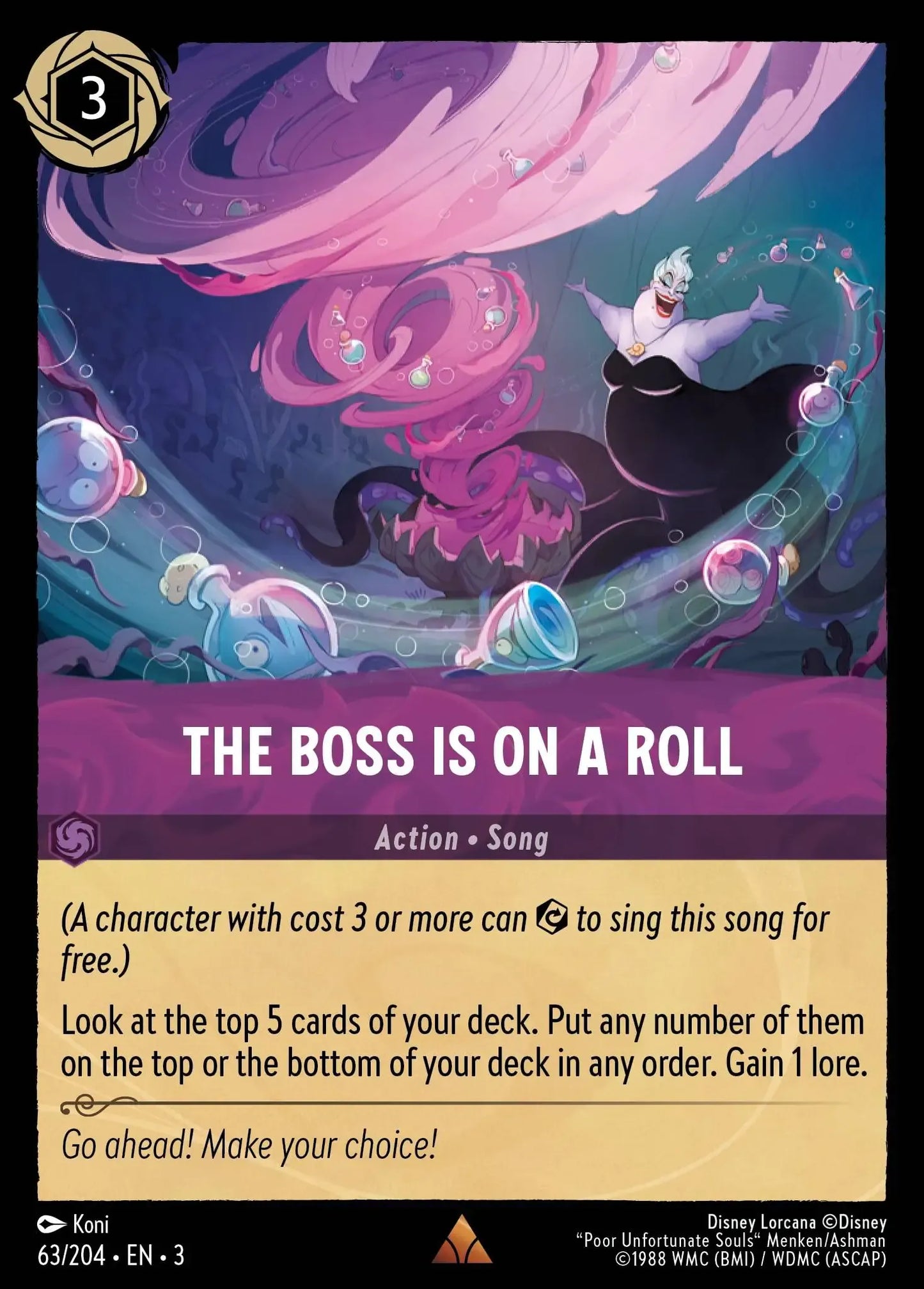 (063) Lorcana Into the Inklands Single: The Boss Is On A Roll Holo Rare