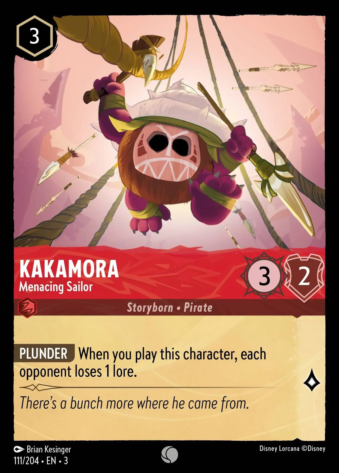 (111) Lorcana Into the Inklands Single: Kakamora - Menacing Sailor Common