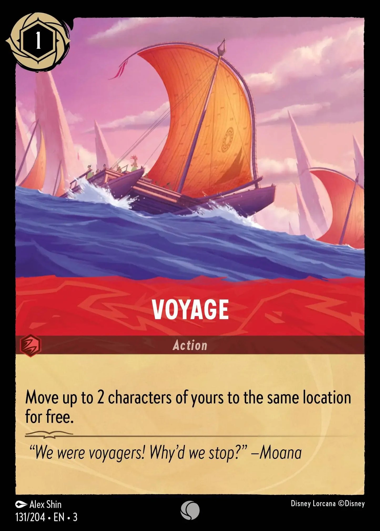 (131) Lorcana Into the Inklands Single: Voyage Holo Common