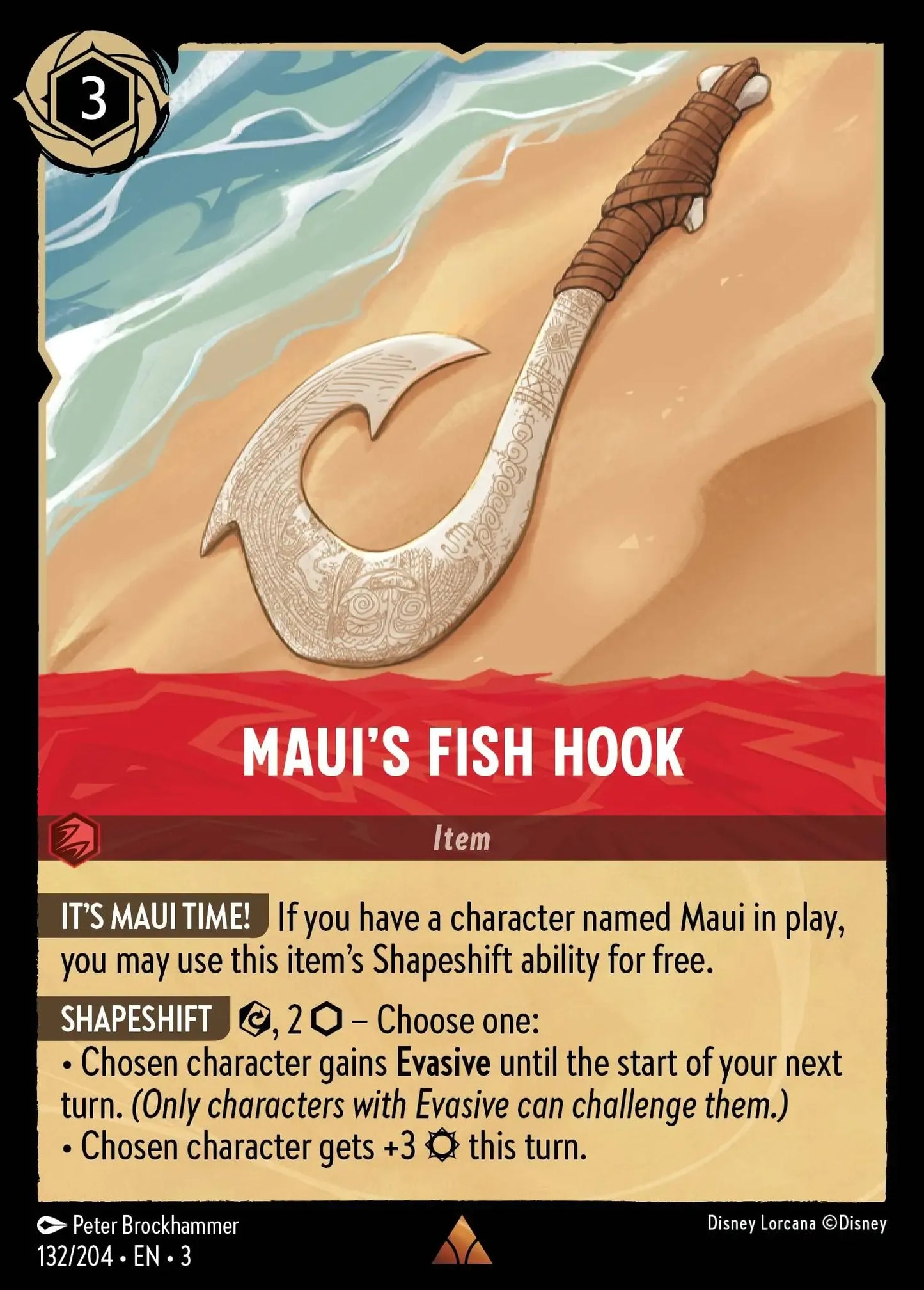 (132) Lorcana Into the Inklands Single: Maui's Fish Hook Rare