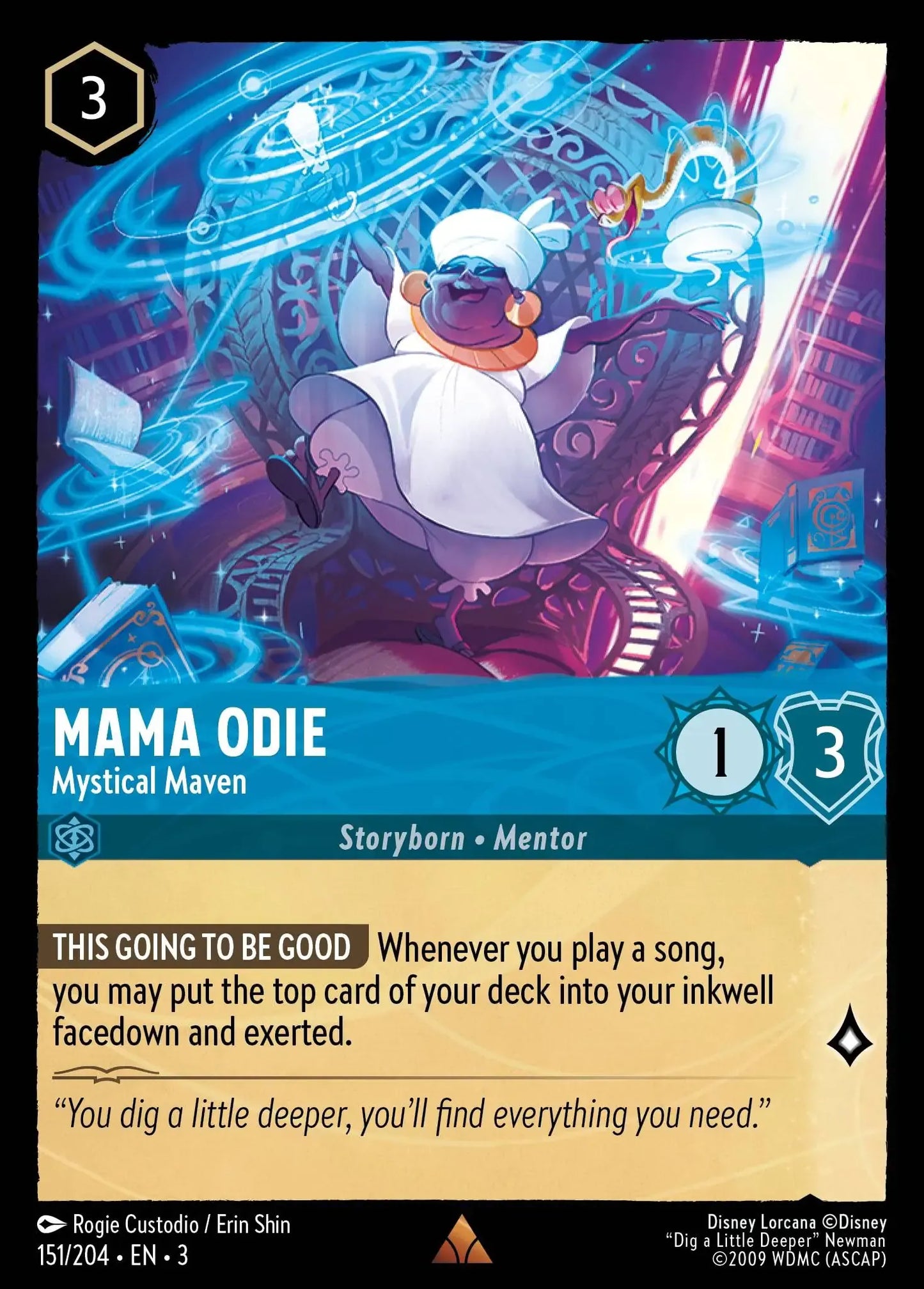 (151) Lorcana Into the Inklands Single: Mama Odie - Mystical Maven Holo Rare