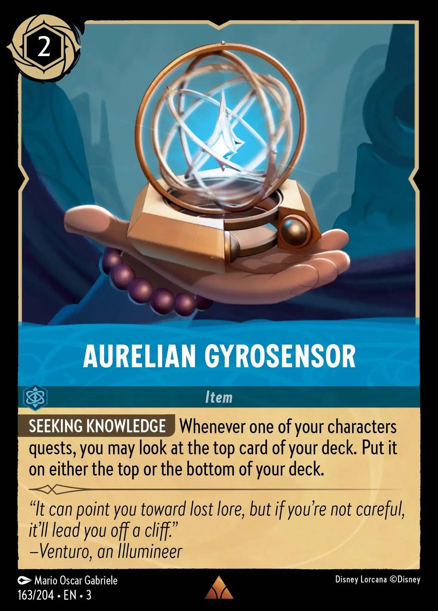 (163) Lorcana Into the Inklands Single: Aurelian Gyrosensor Holo Rare