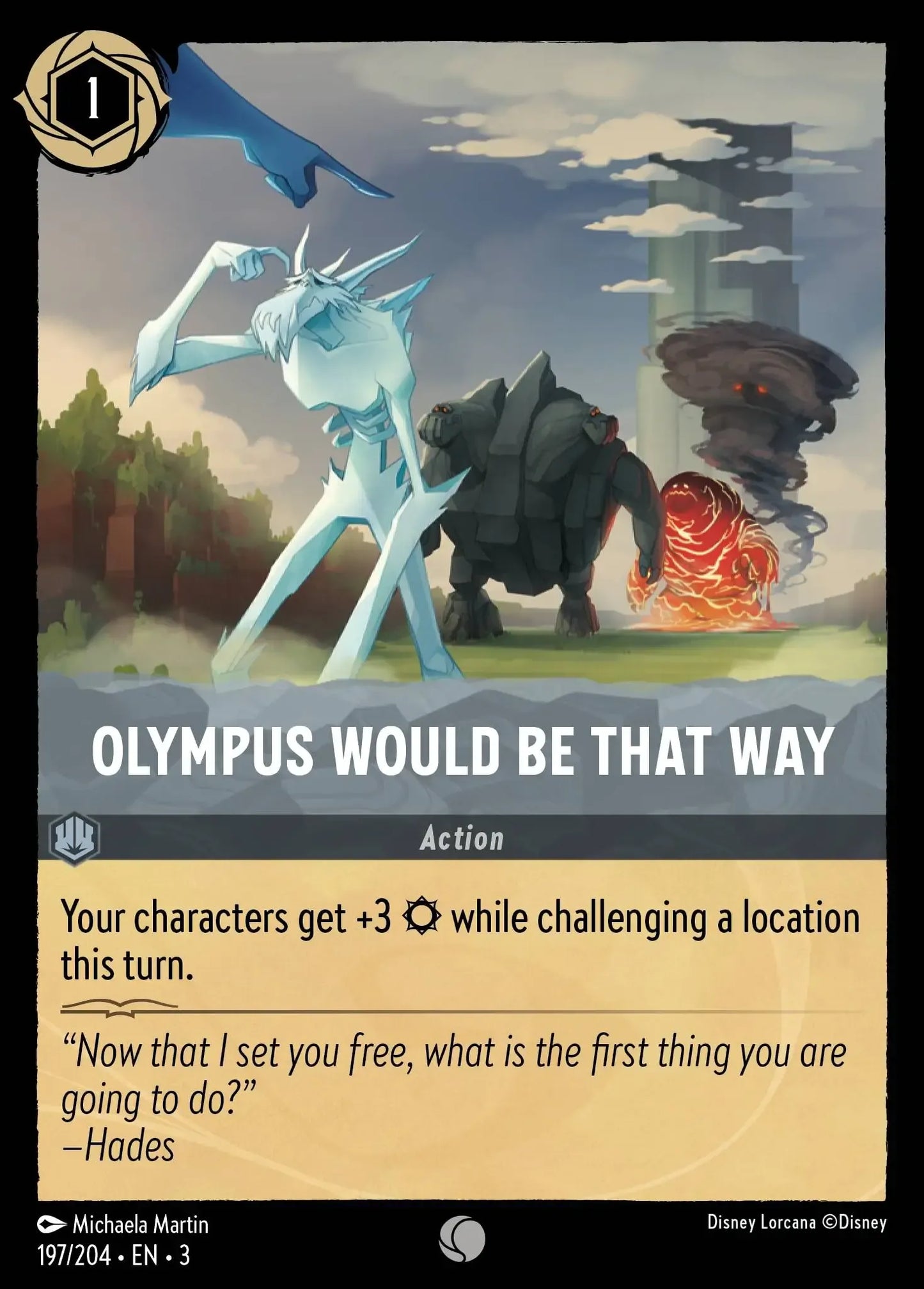 (197) Lorcana Into the Inklands Single: Olympus Would Be That Way Holo Common