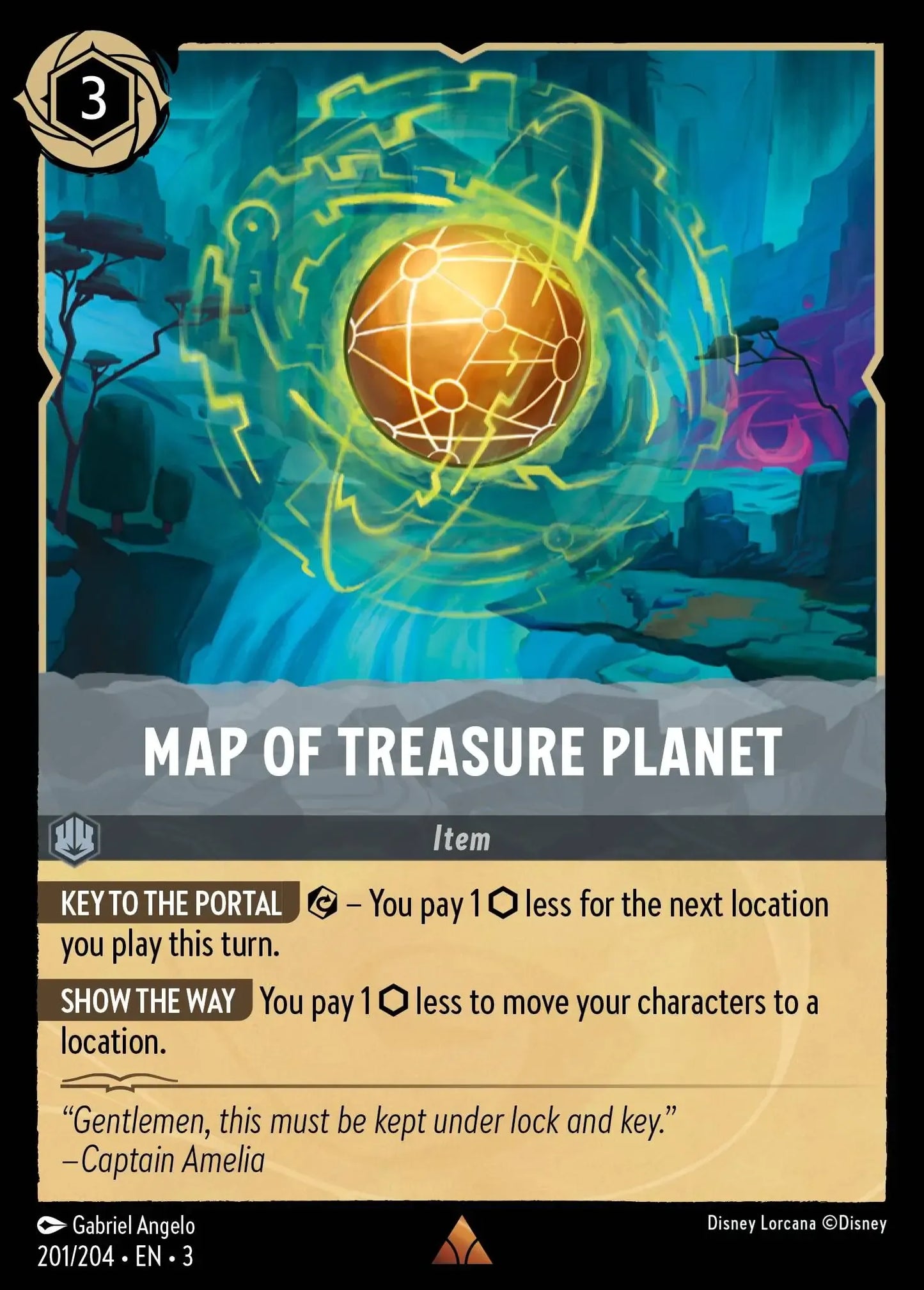 (201) Lorcana Into the Inklands Single: Map of Treasure Planet Rare