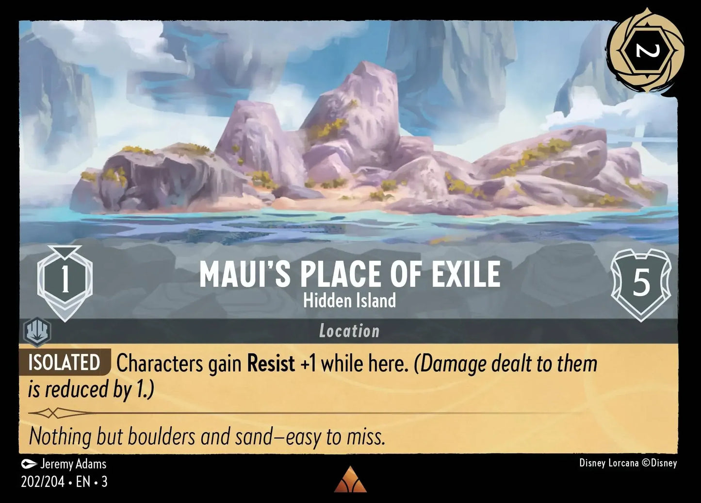 (202) Lorcana Into the Inklands Single: Maui's Place of Exile - Hidden Island Rare