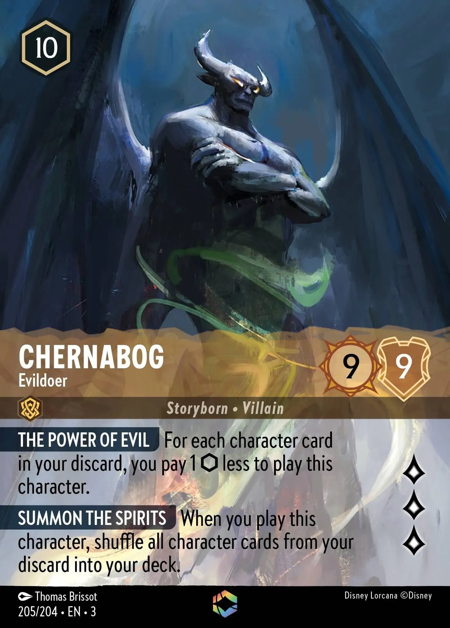 (205) Lorcana Into the Inklands Single: Chernabog - Evildoer (V.2) Enchanted