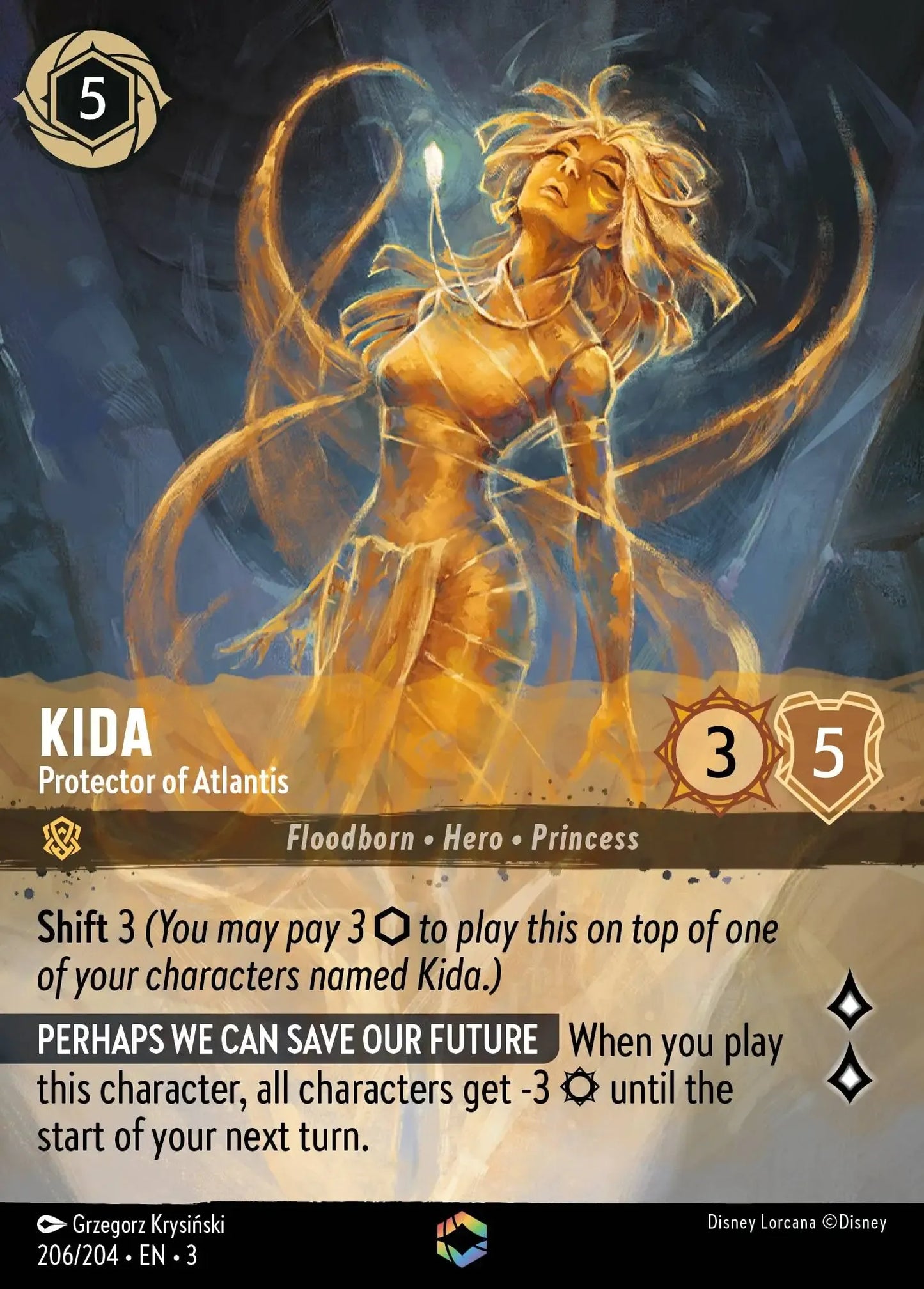 (206) Lorcana Into the Inklands Single: Kida - Protector of Atlantis (V.2) Enchanted