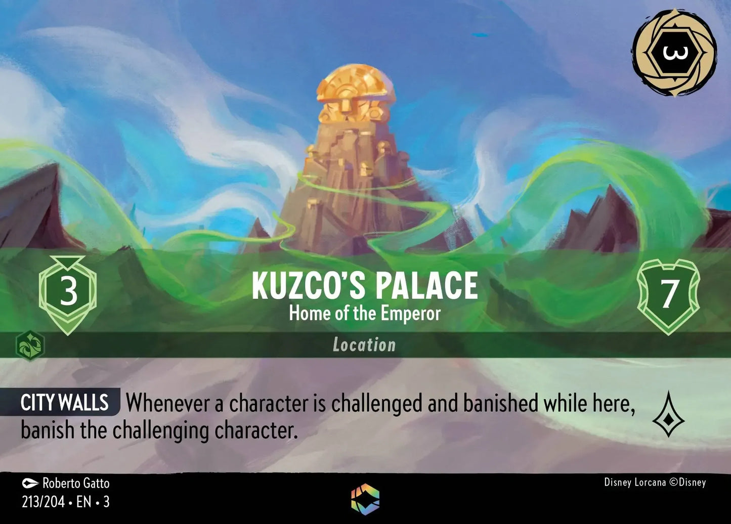 (213) Lorcana Into the Inklands Single: Kuzco's Palace - Home of the Emperor (V.2) Enchanted