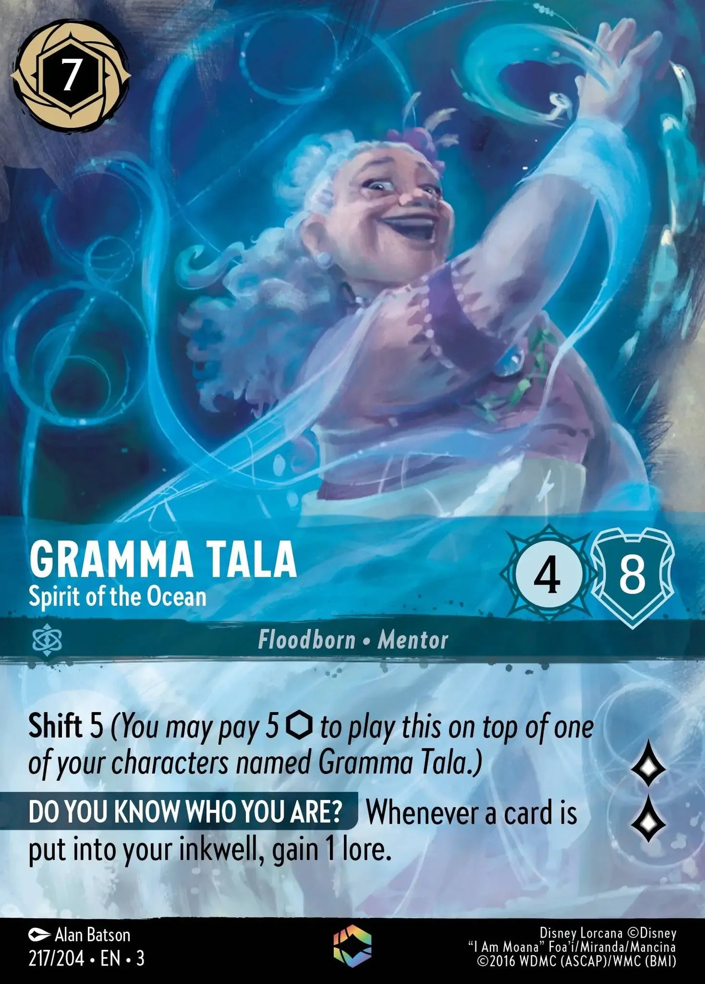 (217) Lorcana Into the Inklands Single: Gramma Tala - Spirit of the Ocean (V.2) Enchanted