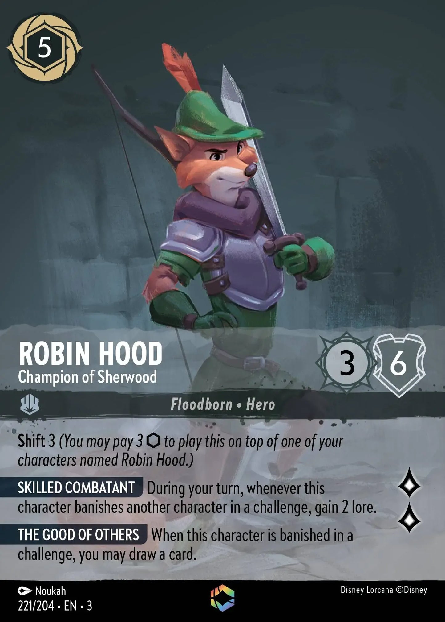 (221) Lorcana Into the Inklands Single: Robin Hood - Champion of Sherwood (V.2) Enchanted