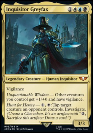 (003) Magic The Gathering Universes Beyond: Warhammer 40000 Single: Inquisitor Greyfax (V.1) Holo Mythic