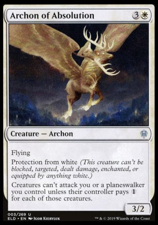 (003/269) Magic The Gathering Throne of Eldraine Single: Archon of Absolution Holo Uncommon