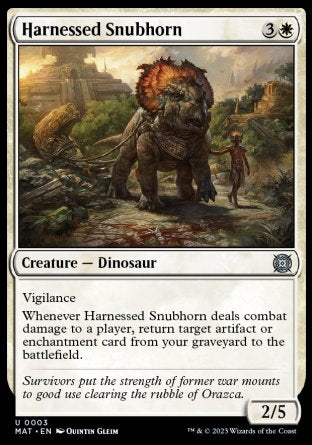 (003) Magic The Gathering March of the Machine: The Aftermath Single: Harnessed Snubhorn Holo Uncommon