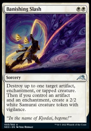 (003) Magic The Gathering Kamigawa: Neon Dynasty Single: Banishing Slash Holo Uncommon