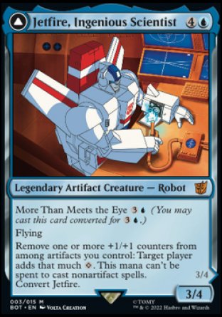 (003) Magic The Gathering Universes Beyond: Transformers Single: Jetfire, Ingenious Scientist // Jetfire, Air Guardian (V.1) Mythic