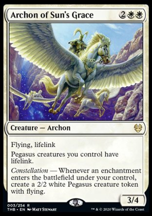 (003/254) Magic The Gathering Theros Beyond Death Single: Archon of Sun's Grace Holo Rare