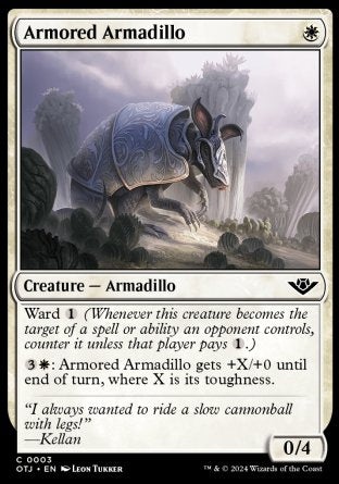 (003) Magic The Gathering Outlaws of Thunder Junction Single: Armored Armadillo Holo Common