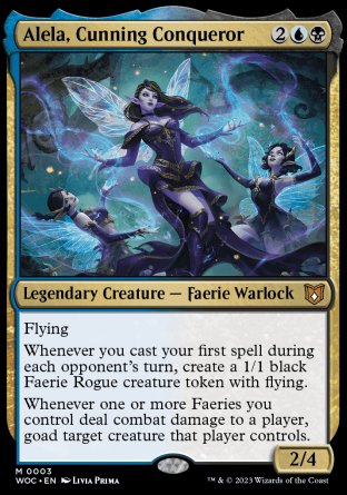 (003) Magic The Gathering Commander: Wilds of Eldraine Single: Alela, Cunning Conqueror Mythic