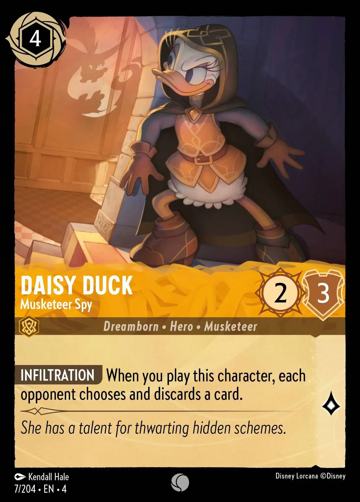 (007) Lorcana Ursula's Return Single: Daisy Duck - Musketeer Spy Holo Common