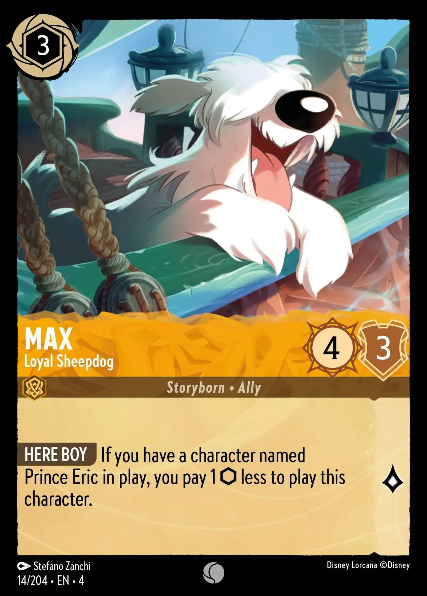 (014) Lorcana Ursula's Return Single: Max - Loyal Sheepdog Holo Common