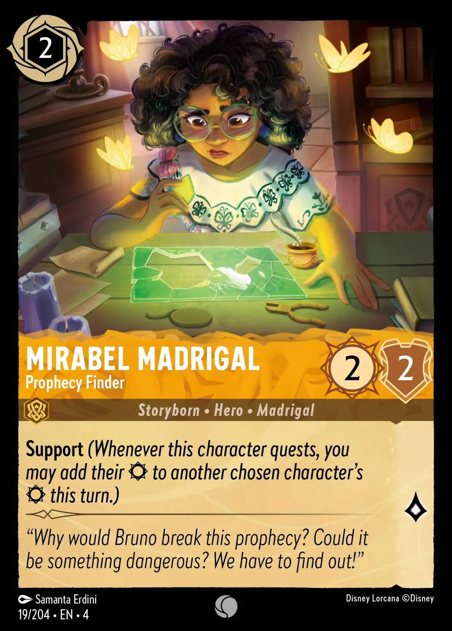 (019) Lorcana Ursula's Return Single: Mirabel Madrigal - Prophecy Finder Common