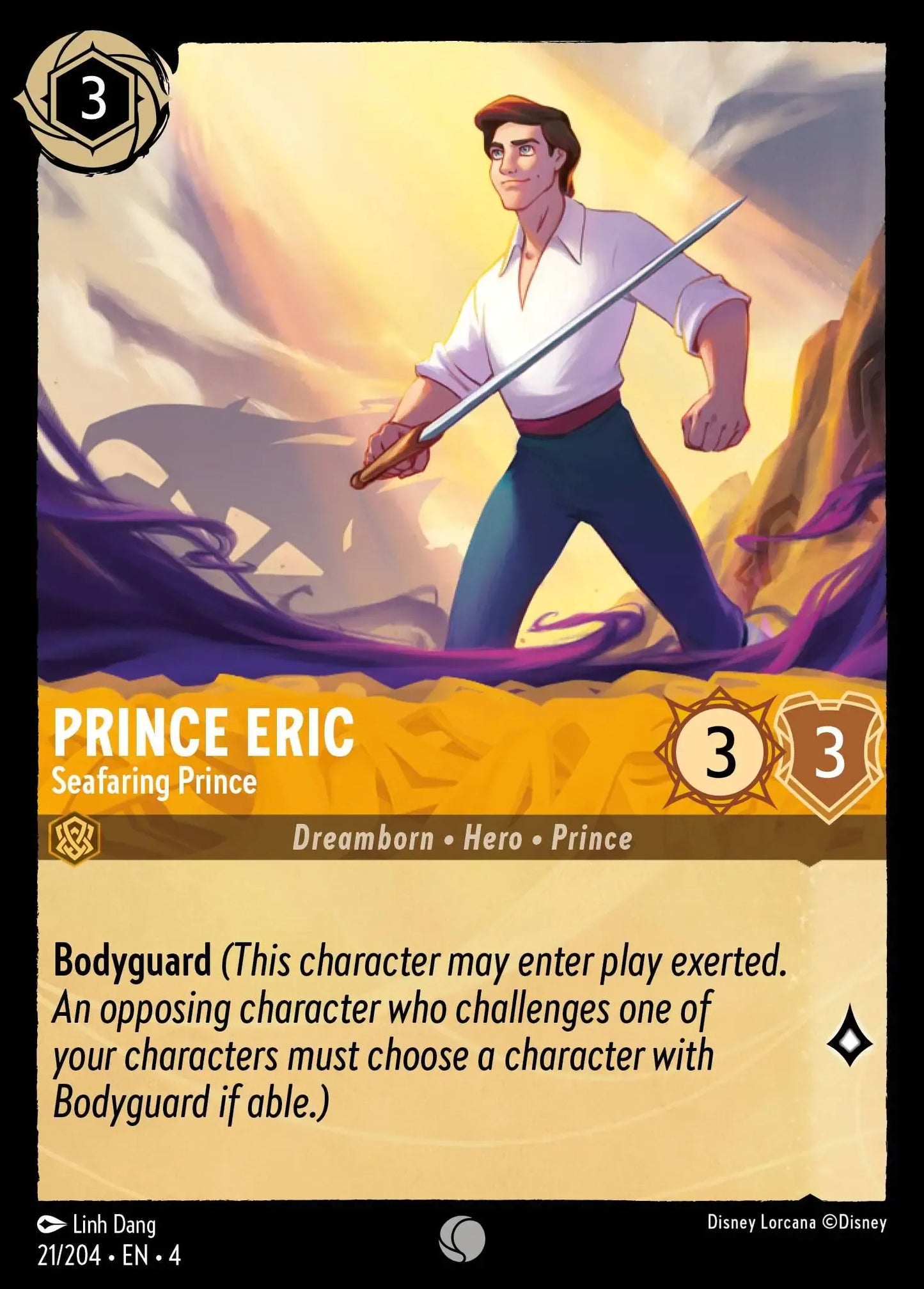 (021) Lorcana Ursula's Return Single: Prince Eric - Seafaring Prince Holo Common