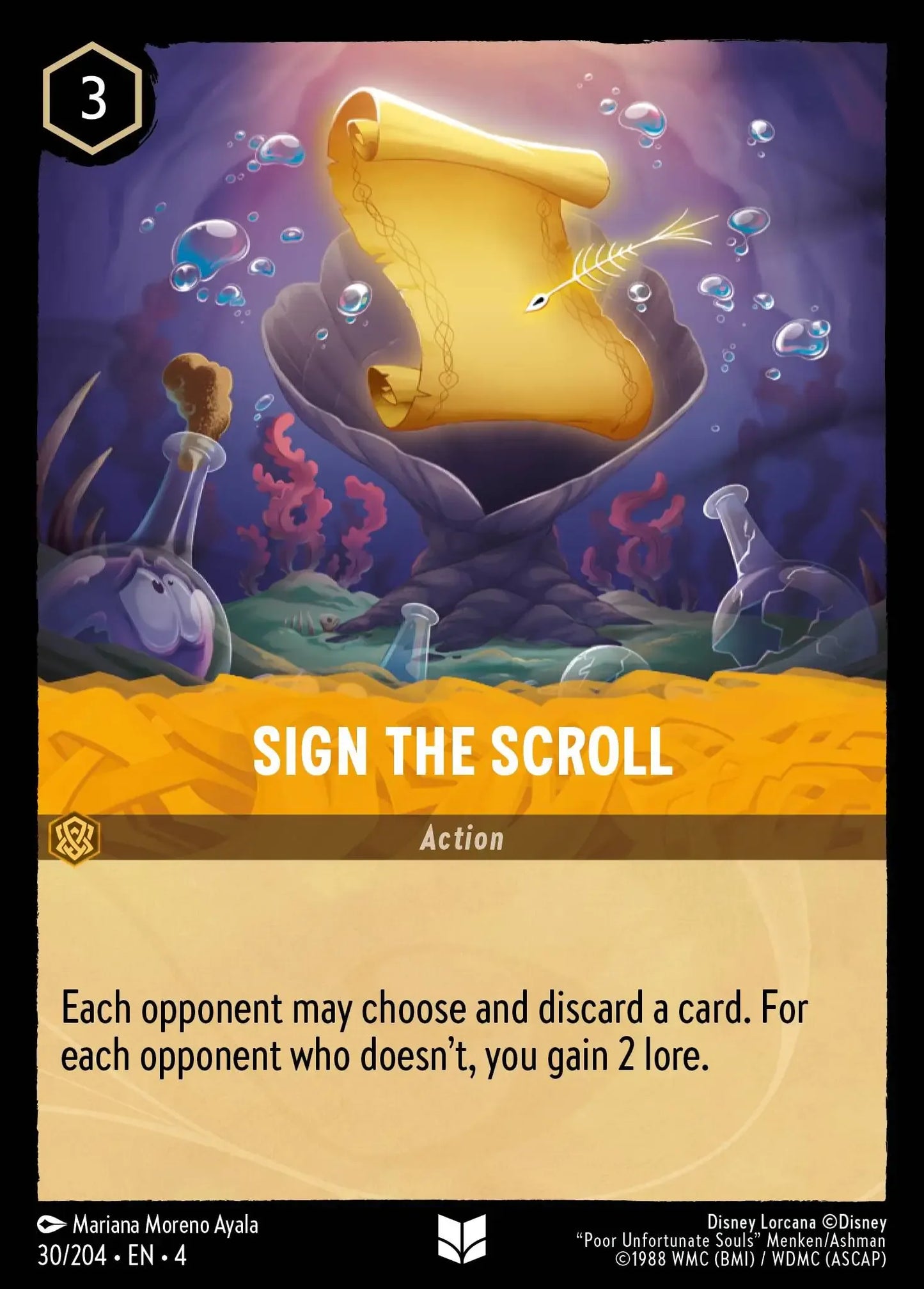 (030) Lorcana Ursula's Return Single: Sign The Scroll Holo Uncommon