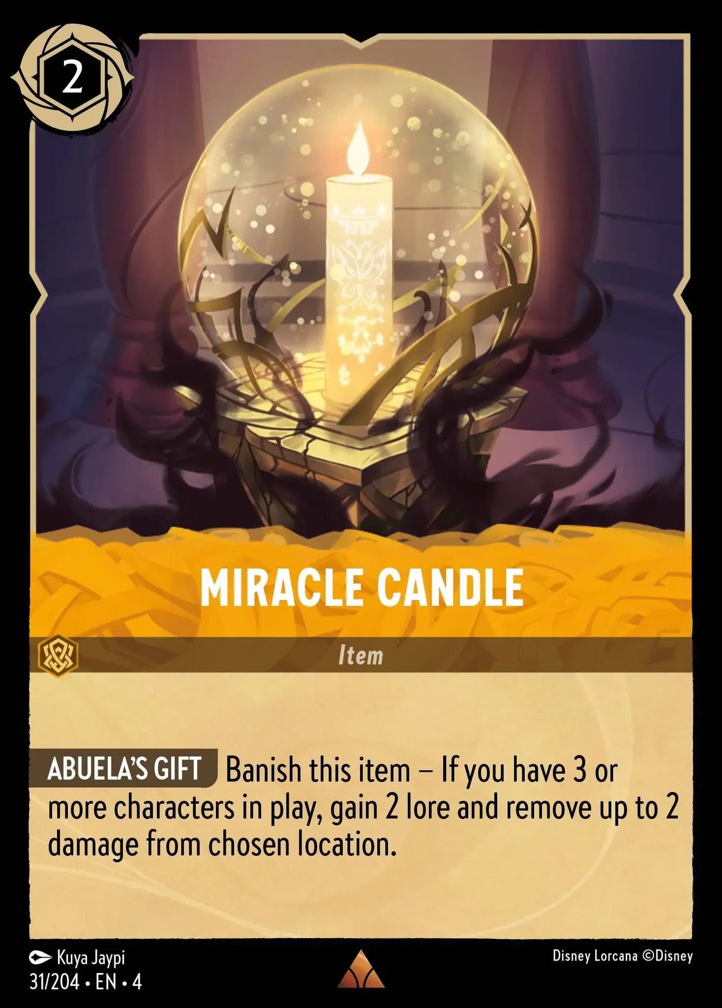 (031) Lorcana Ursula's Return Single: Miracle Candle Holo Rare