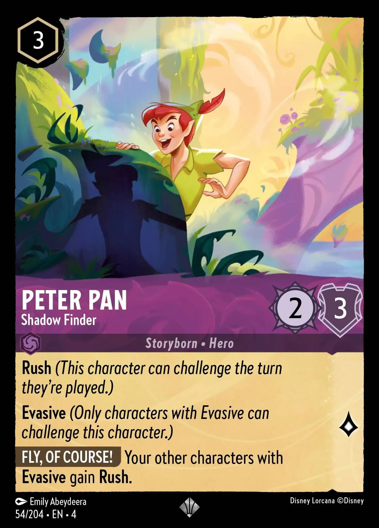 (054) Lorcana Ursula's Return Single: Peter Pan - Shadow Finder Holo Super Rare
