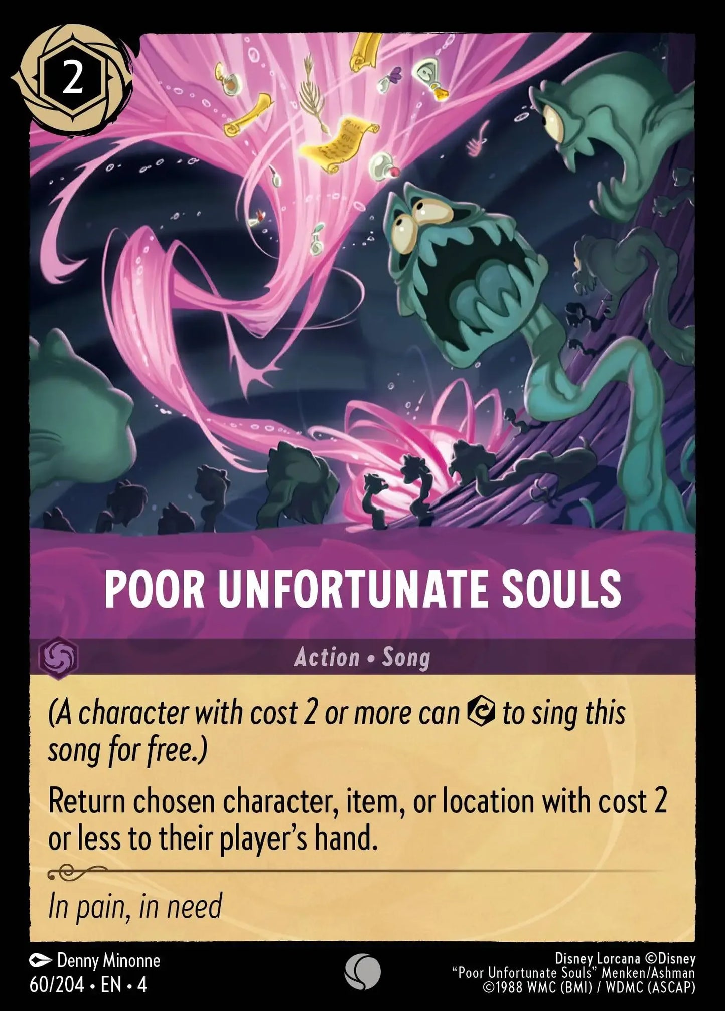 (060) Lorcana Ursula's Return Single: Poor Unfortunate Souls Holo Common