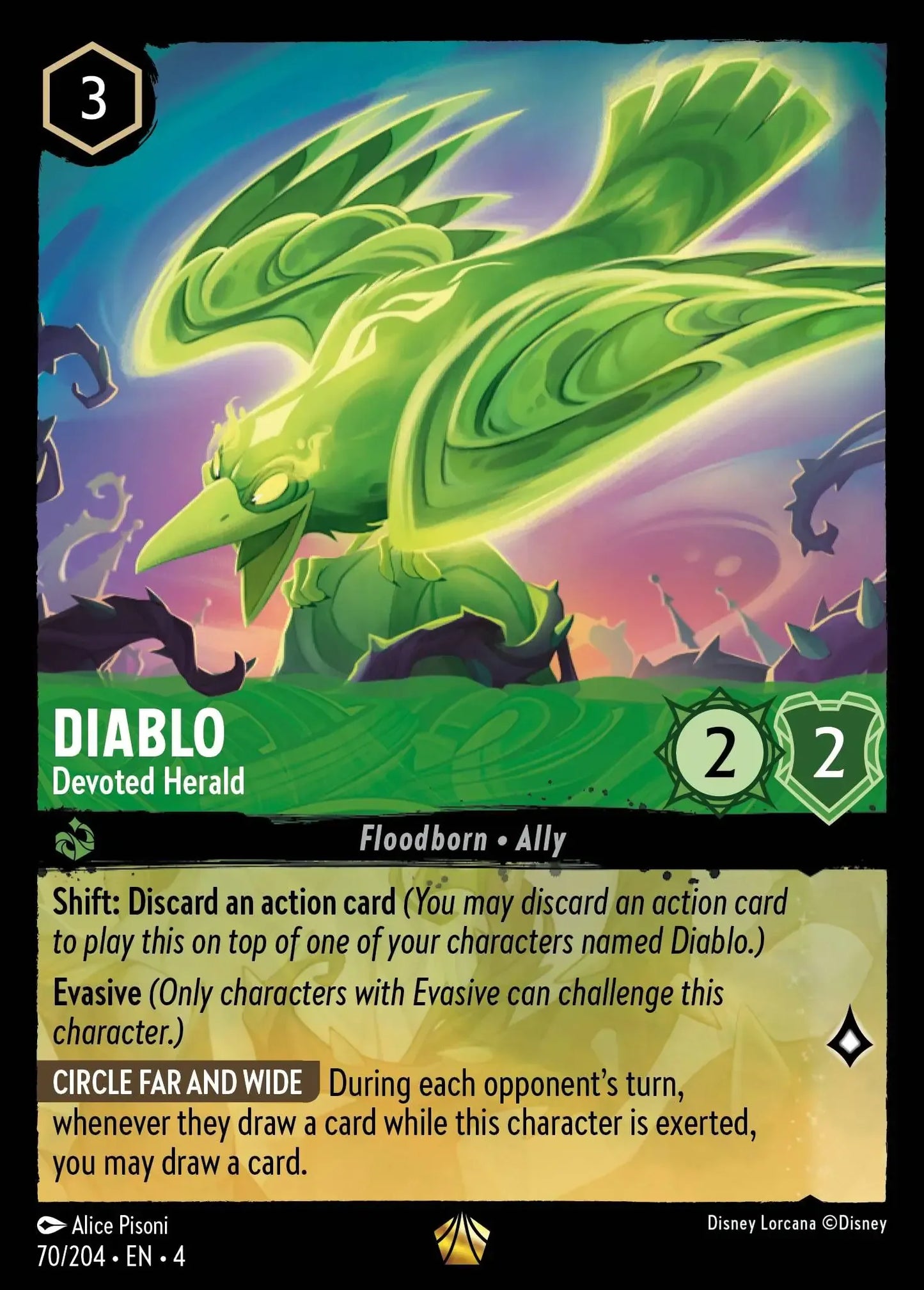 (070) Lorcana Ursula's Return Single: Diablo - Devoted Herald (V.1) Legendary