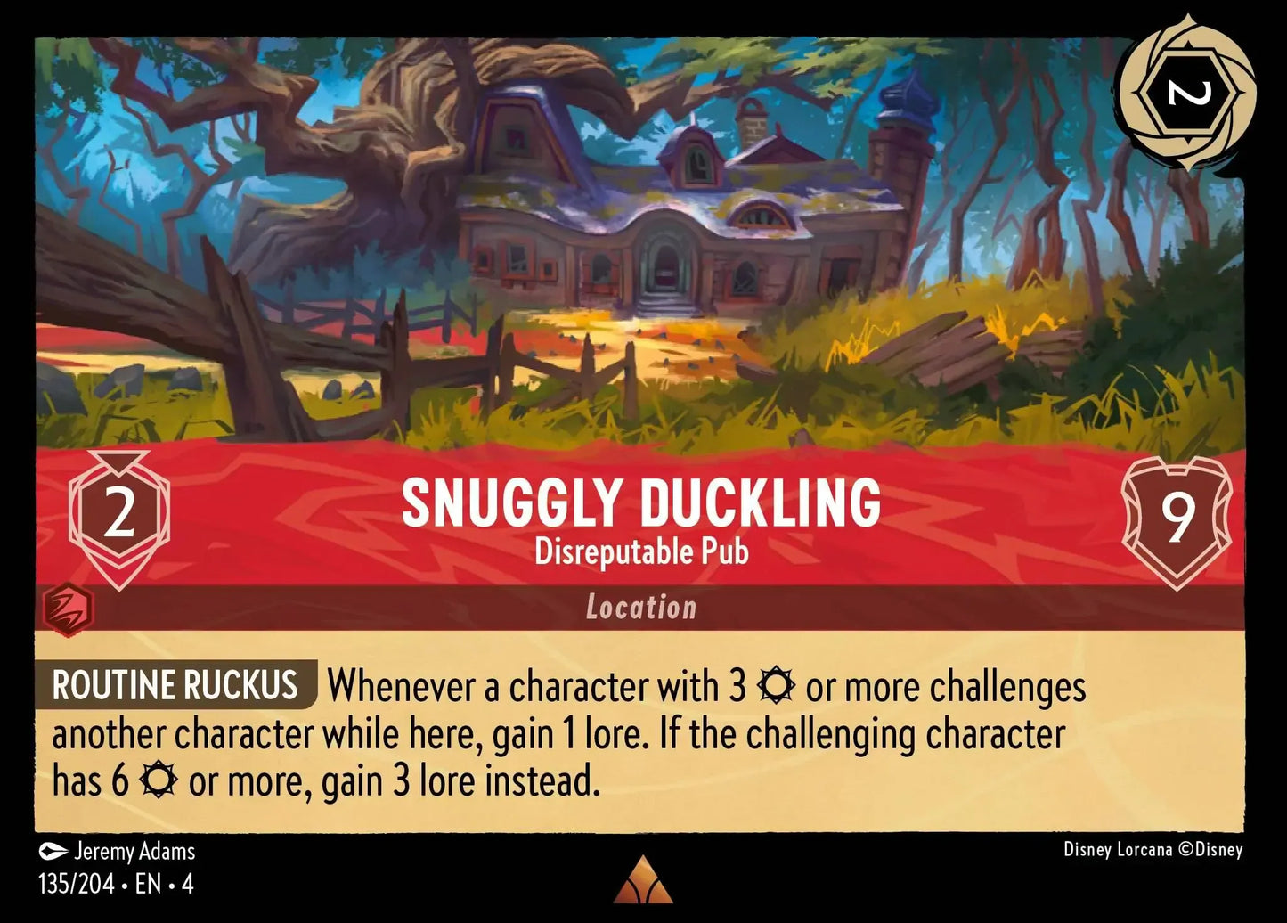 (135) Lorcana Ursula's Return Single: Snuggly Duckling - Disreputable Pub (V.1) Rare