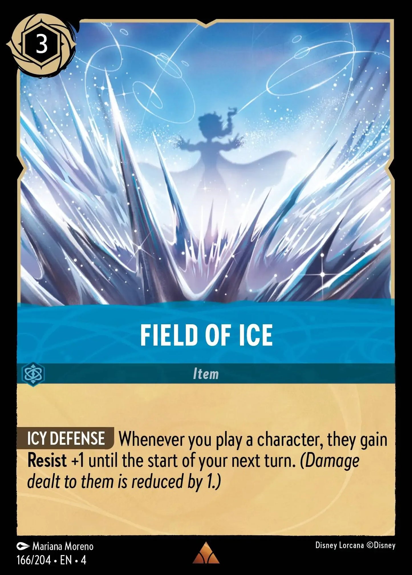 (166) Lorcana Ursula's Return Single: Field of Ice Holo Rare