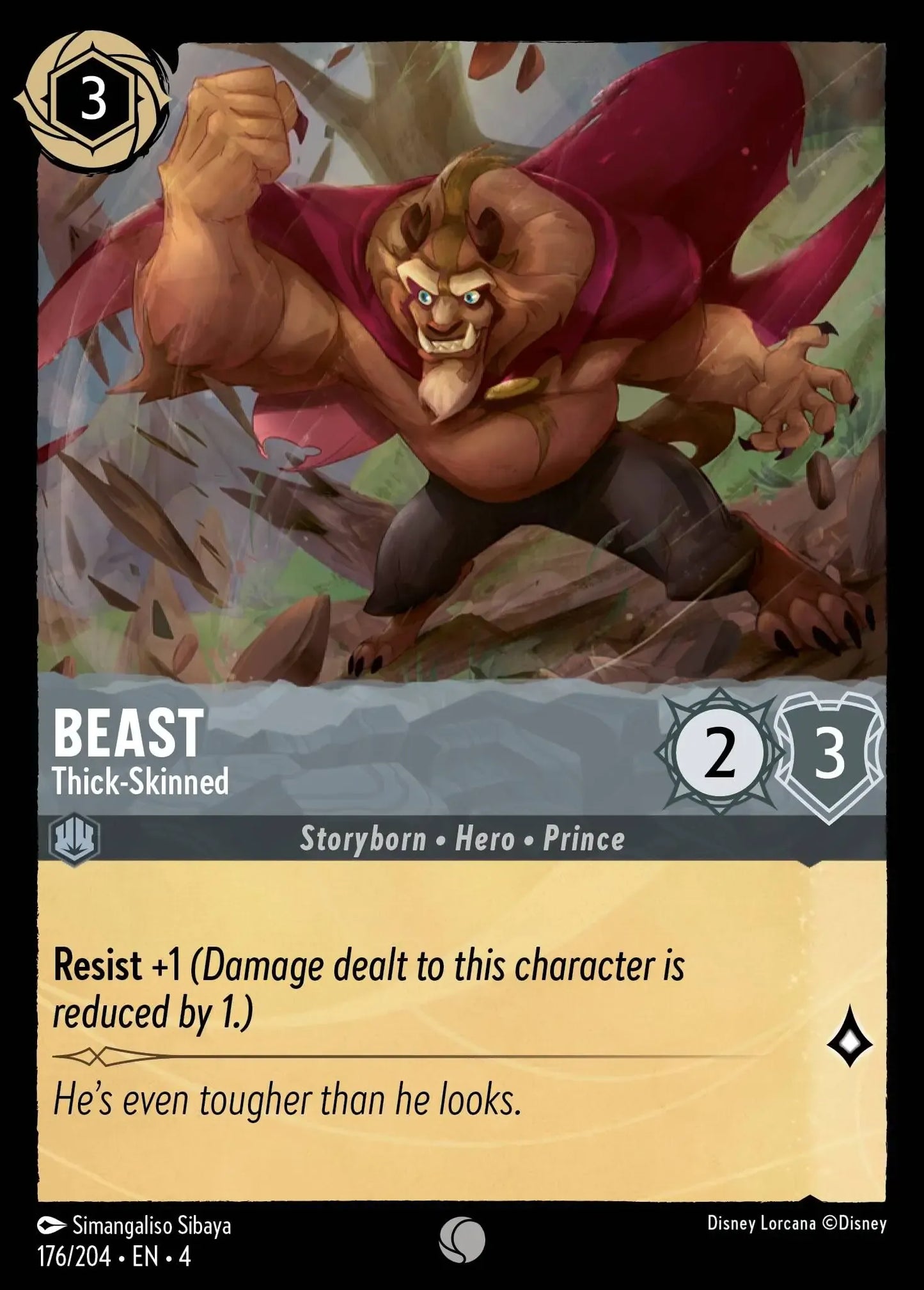 (176) Lorcana Ursula's Return Single: Beast - Thick-Skinned Common