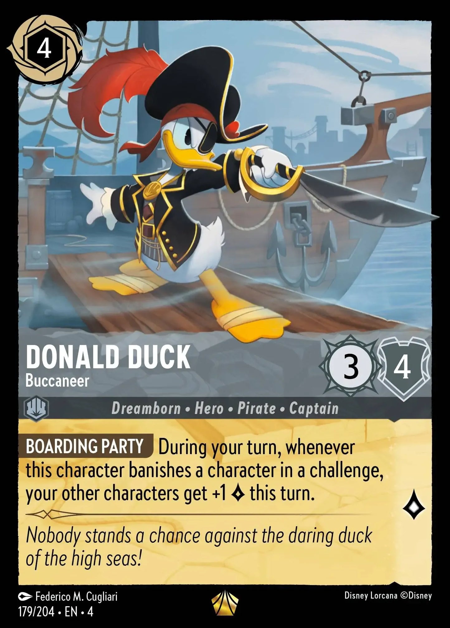 (179) Lorcana Ursula's Return Single: Donald Duck - Buccaneer Legendary