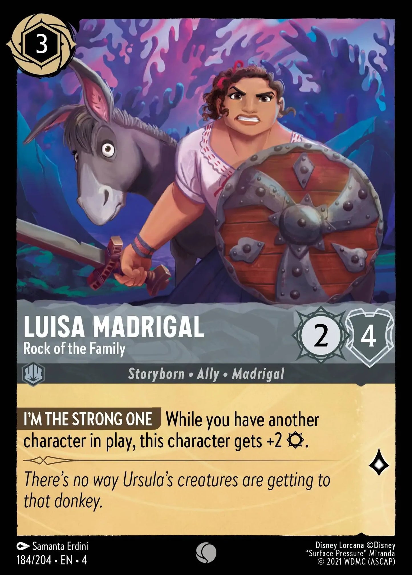 (184) Lorcana Ursula's Return Single: Luisa Madrigal - Rock of the Family Holo Common