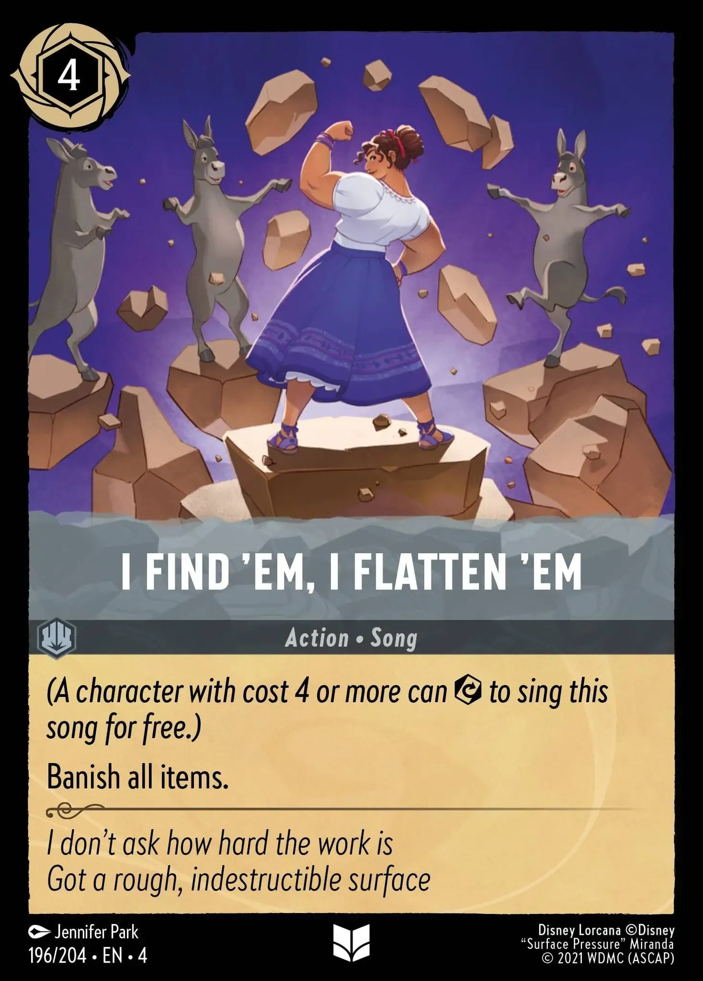 (196) Lorcana Ursula's Return Single: I Find 'em, I Flatten 'em Holo Uncommon